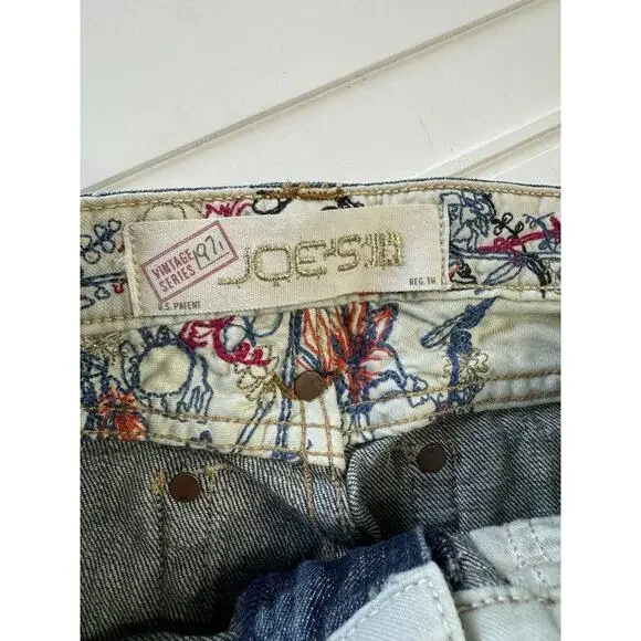 Joe's Jeans Vintage 1971 Sz 27 Bootcut Embroidered Pockets Distressed - Picture 3 of 9
